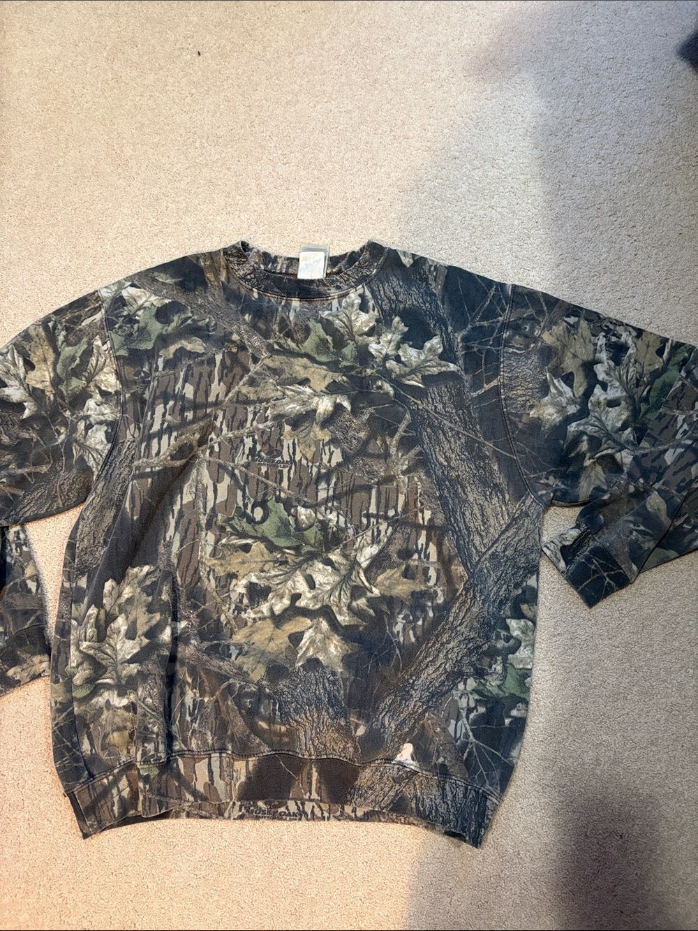 Mossy Oak Camo Crewneck Sweatshirt in Brown and Green XL